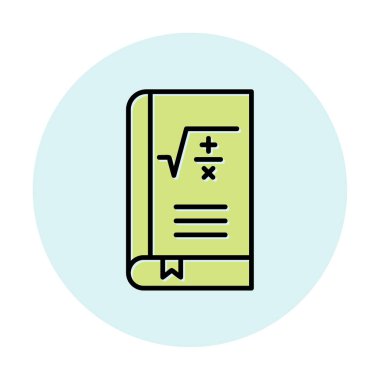 Matematik kitabı. Web simgesi basit illüstrasyon                         