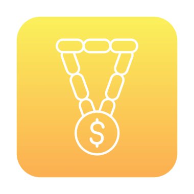 Dolar işaretli bilezik, vektör illüstrasyonu  