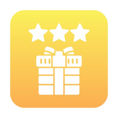 hediye ve İnceleme vektör düz simge tasarımı