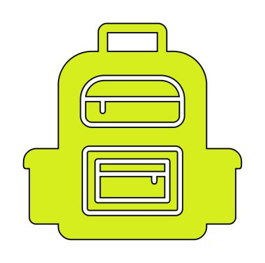 Sırt çantası düz simge vektör çizimi