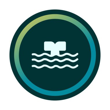 Moda tarzında izole edilmiş arka planda su ikonu olan balina kuyruğu