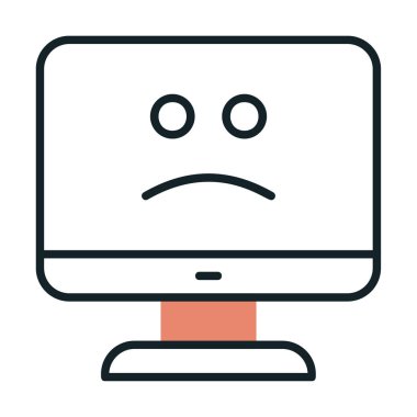 Bilgisayar simgesi üzerindeki mavi ekran, hata sembolü, illüstrasyon tasarımı, vektör grafiği 