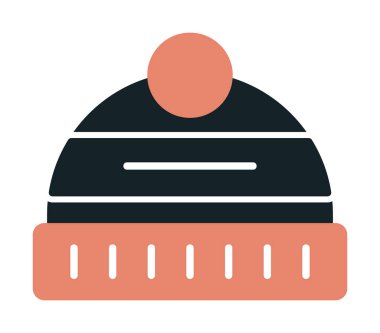 Kış Şapkası simgesinin vektör illüstrasyonu