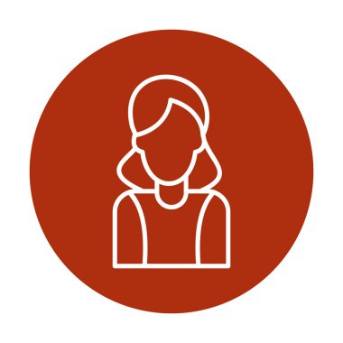 Kadın avatar simgesi, vektör illüstrasyonu 