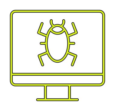 Basit Bilgisayar Virüsü simgesi, vektör illüstrasyonu