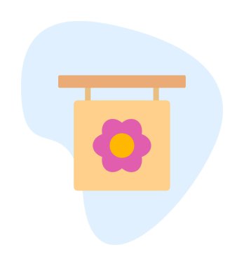 Basit çiçek simgesi, vektör illüstrasyonu