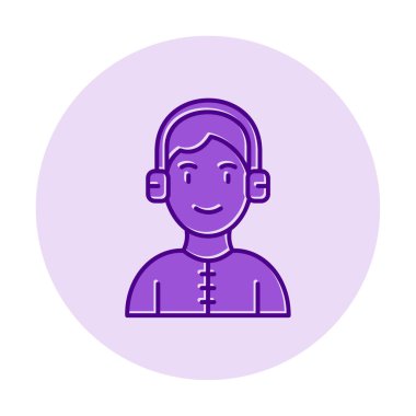 DJ avatar web simgesi, vektör illüstrasyonu 