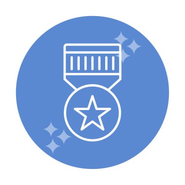 Moda düz renk olarak madalya simgesi. 