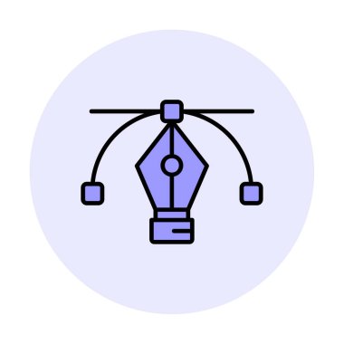 Basit kalem aracı simgesi, vektör illüstrasyonu