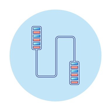 İp sporu ikonunu atlıyorum. Vektör illüstrasyonu 