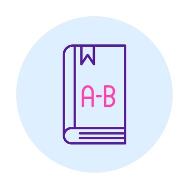 İngilizce kitap ikonu vektör illüstrasyonu 