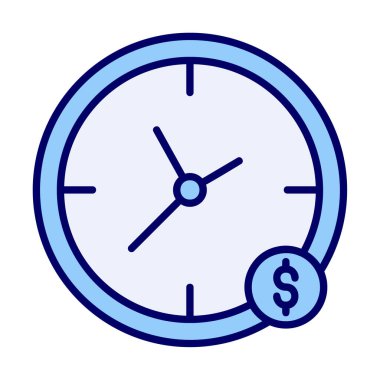 Zaman Para saat simgesi vektör illüstrasyonudur