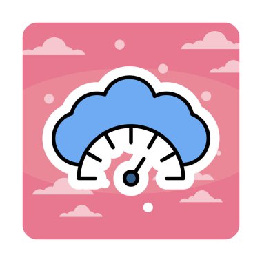  Gösterge düz simgesi, vektör illüstrasyonu 