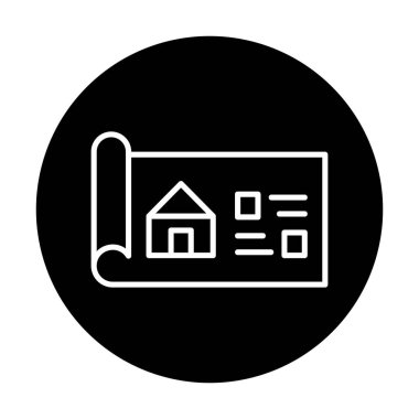 Ev Planı simgesi, vektör illüstrasyonu            