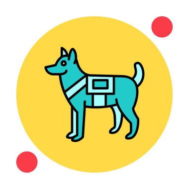 Askeri Köpek simgesi vektör illüstrasyonu