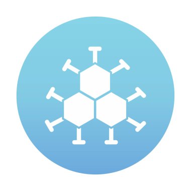 Basit molekül simgesi, vektör illüstrasyonu