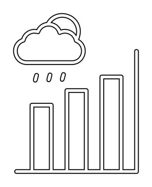 Basit yağmur bulutu ve Grafik simgesi, vektör illüstrasyonu