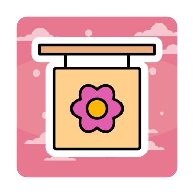 Basit çiçek simgesi, vektör illüstrasyonu