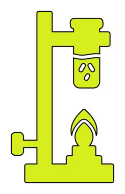 Bunsen brülörü doğrusal simgesi. Laboratuvar aleti. Web tasarımı için simge