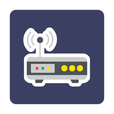Basit Modem düz ikon vektör çizimi