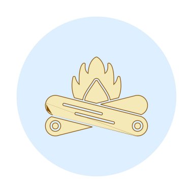 Basit düz ateş ikonu, vektör illüstrasyon tasarımı