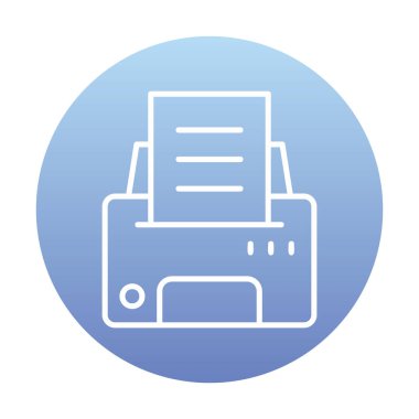 Yazıcı simgesi vektör illüstrasyonu