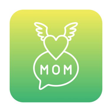 Anneler Günü simgesi, tebrik kartı şablonu, vektör illüstrasyonu