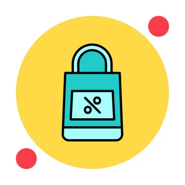 Alışveriş poşeti simgesi, vektör illüstrasyonu basit tasarım