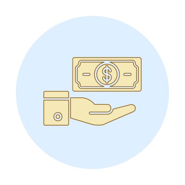 Dolar el simgesi vektör illüstrasyonunda