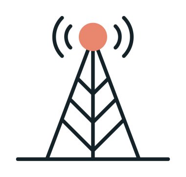 Basit anten simgesi, vektör illüstrasyonu