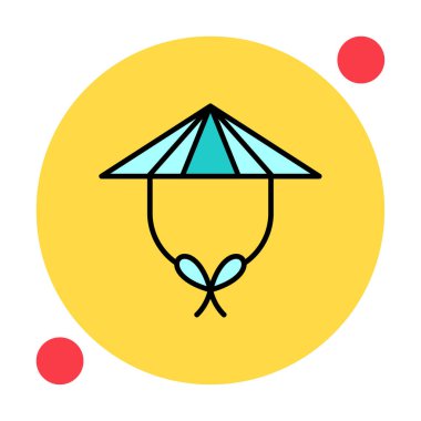 Çin Şapkası web simgesi, vektör illüstrasyonu 