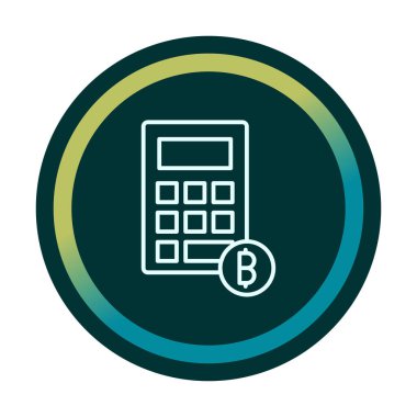 Şifreleme para birimi hesap makinesi web simgesi basit illüstrasyon