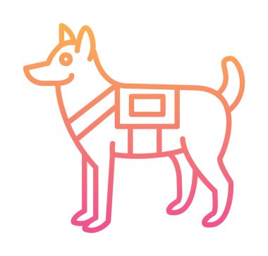 Askeri Köpek simgesi vektör illüstrasyonu