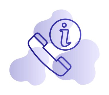 Basit çağrı bilgi simgesi, vektör illüstrasyonu