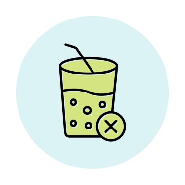 Meyve suyu işareti yok. Web simgesi basit illüstrasyon 