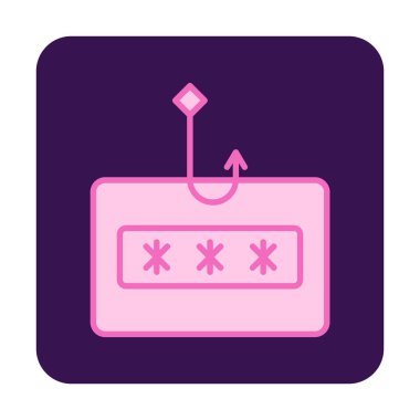 E- posta phishing satır simgesi. Mobil konsept ve web tasarımı için posta dolandırıcılığı stili işareti. Sembol, logo çizimi. Vektör grafikleri