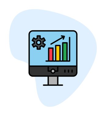 Pazar analiz simgesi vektör illüstrasyonu