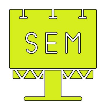 SEM ile Billboard simgesinin vektör illüstrasyonu  