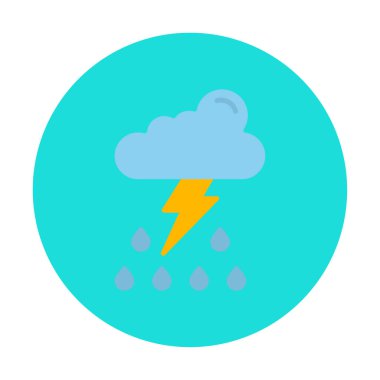 Gök gürültüsü hava ikonu vektör illüstrasyonu 