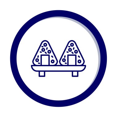 Onigiri sushi simgesi, vektör illüstrasyonu 