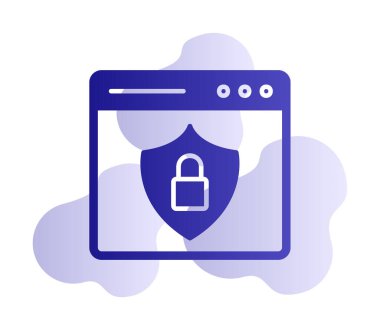 Basit Web Güvenlik simgesi, vektör illüstrasyonu