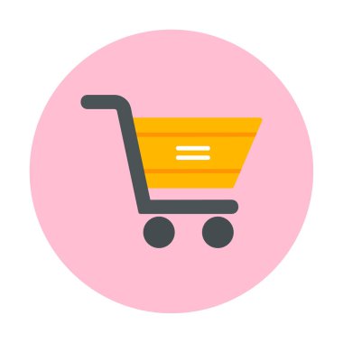  Alışveriş arabası simgesi, vektör çizimi basit tasarım