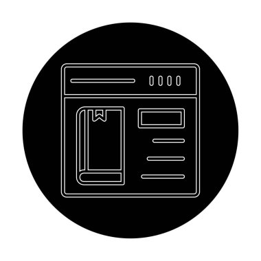 Basit Çevrimiçi Kitap satın alma simgesi, vektör illüstrasyonu