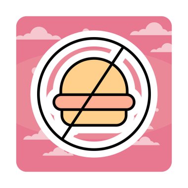 No fast food icon, vector illustration