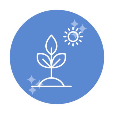 Biyoloji Bitki ana hatları simgesi beyaz arkaplanda izole edildi