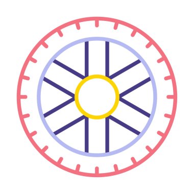 Lastik yassı vektör simgesi beyaz arkaplanda izole edildi