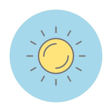 Güneş düz simge vektör çizim