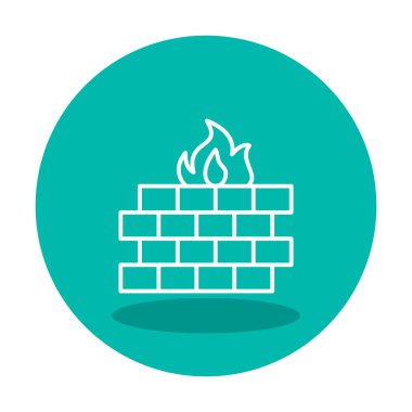 Şömine simgesinin vektör illüstrasyonu 