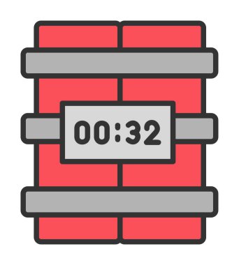 Zaman bombası ikonu vektör illüstrasyonu.