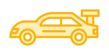 Modern Yarış Arabası simgesi, vektör illüstrasyonu